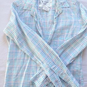 Frank & Eileen linen plaid shirt